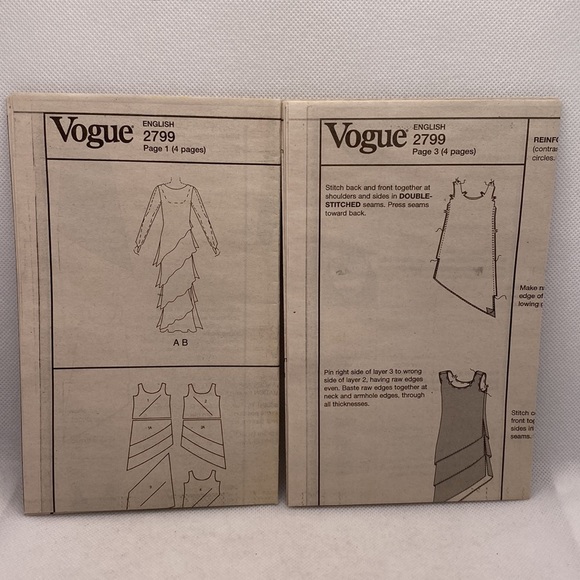Vogue American Designer #V2799 Tom & Linda Platt Ladies Dress Pattern 12–14-16 - Picture 12 of 12